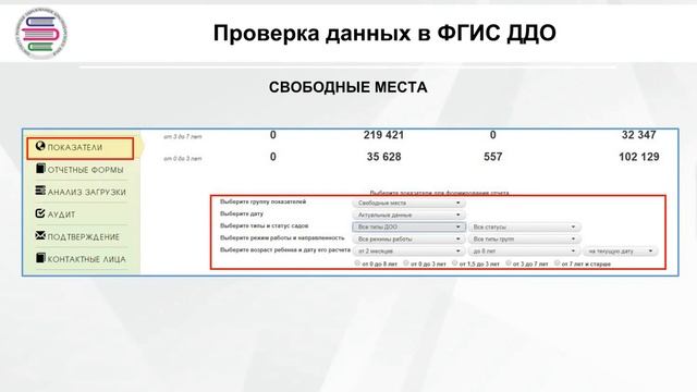 Контроль внесенной информации и подготовка к выгрузке в ФГИС ДДО смотреть онлайн