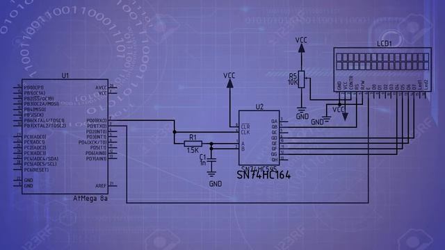 HD44780 LCD по одному проводу к AVR/Arduino смотреть онлайн