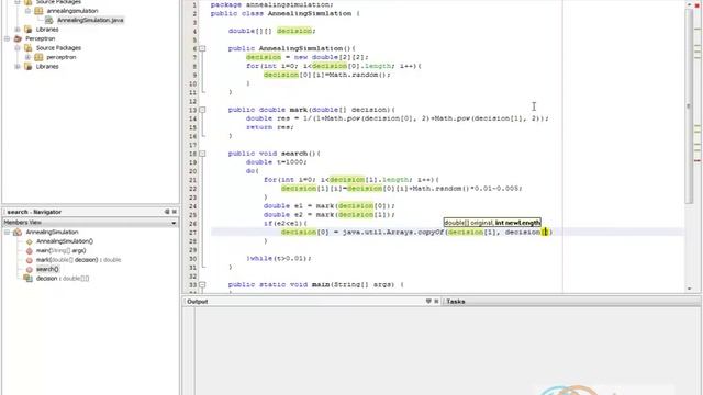 Алгоритм отжига металла на Java смотреть онлайн