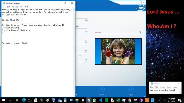 Change Resolution Monitor in Windows 10 Using Intel Graphics Control Panel смотреть онлайн