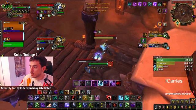 Subtlety Rogue & Holy Priest VS Unholy Death Knight & Resto Druid - Shadowlands 2v2 Arenas смотреть онлайн