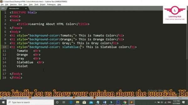HTML5- Colors-Text color- Border-Background color in urdu Part # 7