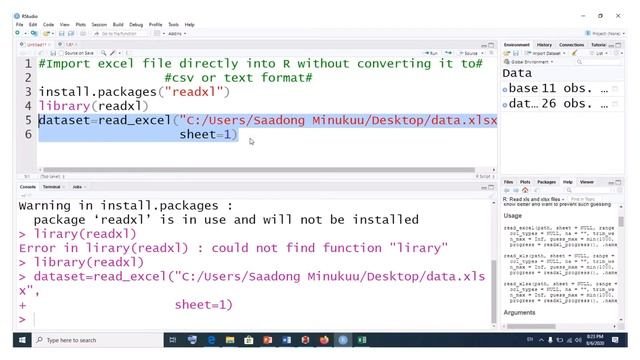 How to read Excel file directly into R without converting it to csv or text смотреть онлайн