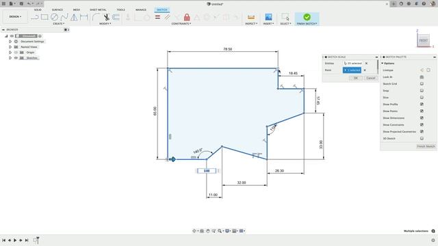 Fusion 360 - Scale To Size (Sketch Dimensions) смотреть онлайн