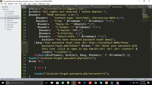 Forgot password and password reset forms using PHP and MYSQL database | PHP in Hindi смотреть онлайн