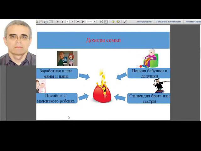 Бютжет семьи  9 класс