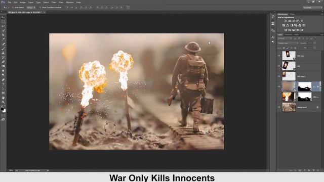 'No' to War - Photo Manipulation Tutorial in Photoshop CC 2022 смотреть онлайн