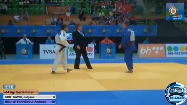 European Judo Championships Juniors Sarajevo 2013 Semifinal -44kg SAVIC (SRB) - STEFANESCU (ROU) смотреть онлайн