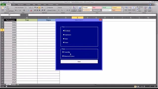 Adding Data to Excel using Option Buttons on a VBA User Form смотреть онлайн