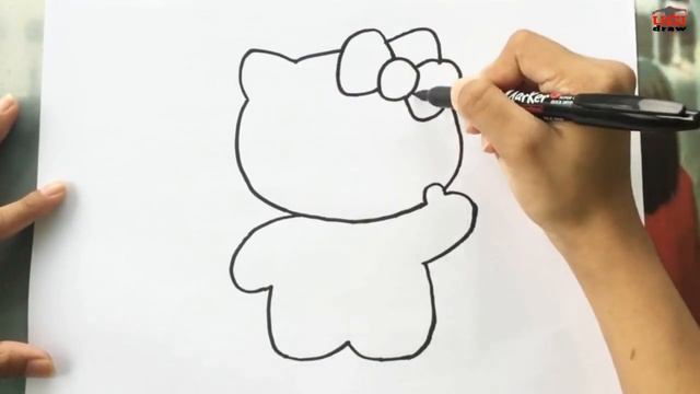 Hello Kitty Drawing | How to Draw Hello Kitty Easy Outline For Kids смотреть онлайн