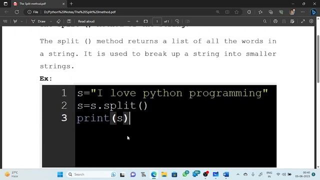 The Split () Method in python смотреть онлайн