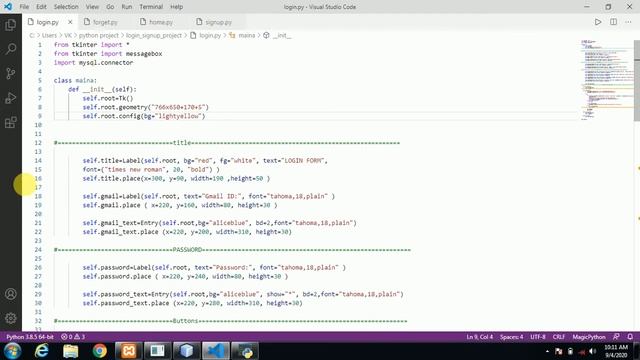 (Part-10) - Login sigup system project in python смотреть онлайн