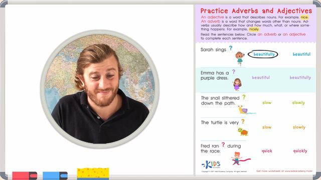 Grade 2: Grammar Practice - Adjectives and Adverbs Worksheet | Kids Academy смотреть онлайн