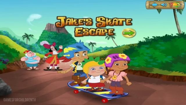 Jake and the NeverLand Pirates - Full Game of Skate Escape - Walkthrough - Disney Jr. Game смотреть онлайн