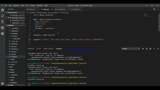 MySQL and Python: Inserting Data | MYSQL | Insert Data Into Tables | Insert Records ||Class30 смотреть онлайн