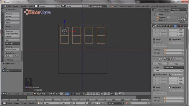 Modeling a hollow brick using boolean modifier in blender смотреть онлайн