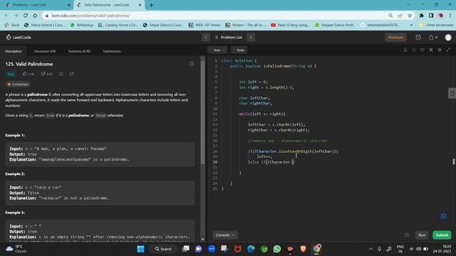 LeetCode Valid Palindrome Solution Explained || In Java || In Hindi || हिंदी में смотреть онлайн