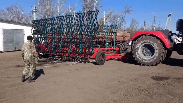 Сцепка Бороновальная СБГ-17 полностью гидрофицированная с трактором Кировец К-735