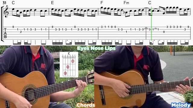 How To Play Eyes Nose Lips By Taeyang - Guitar Tutorial With Tablature