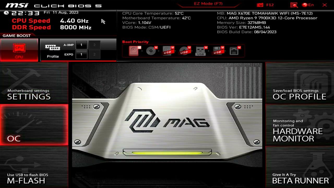 MSI MAG X670E TOMAHAWK WIFI