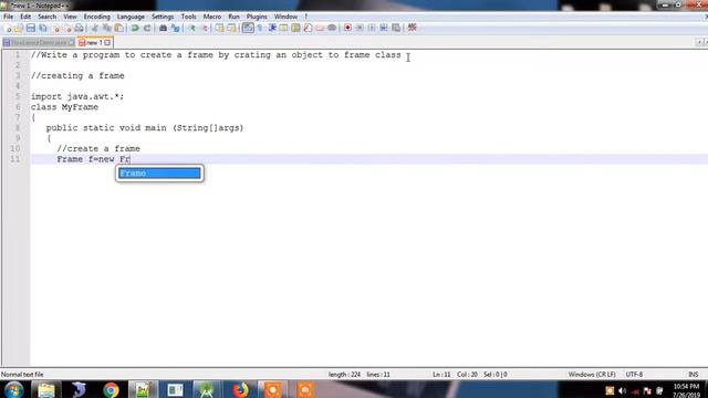 Creating A Frame In java (Graphics Using Awt) смотреть онлайн