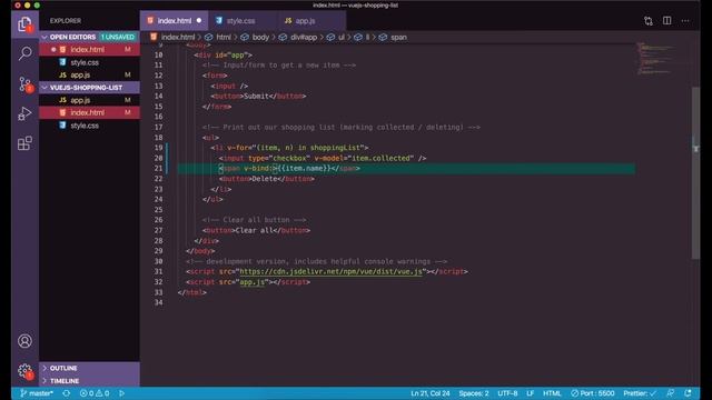 VueJS Basics: Build your first app - Shopping List смотреть онлайн