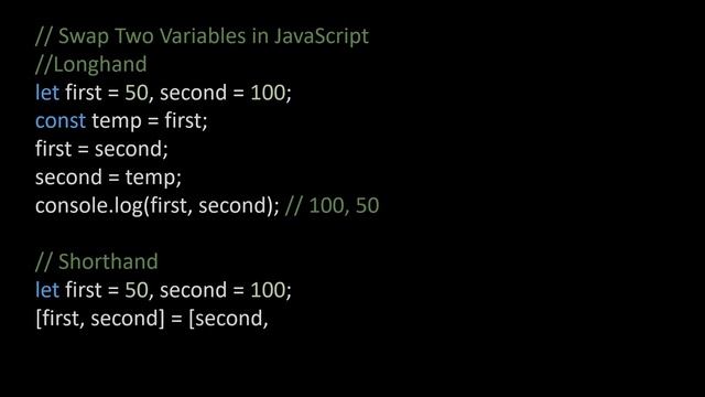 #5 Swap Two Variables | JavaScript Shorthand Techniques смотреть онлайн