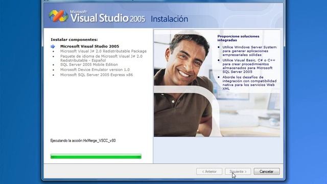 Instalar visual Studio 2005 en windows7. смотреть онлайн