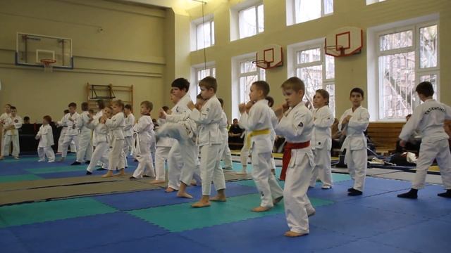 Чемпионат Москвы по каратэ - Разминка. Большов Арсений (красный пояс) Фомичев Всеволод (желтый пояс смотреть онлайн