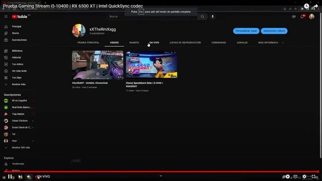 Prueba Gaming Stream i5-10400 | RX 6500 XT | Intel QuickSync codec смотреть онлайн