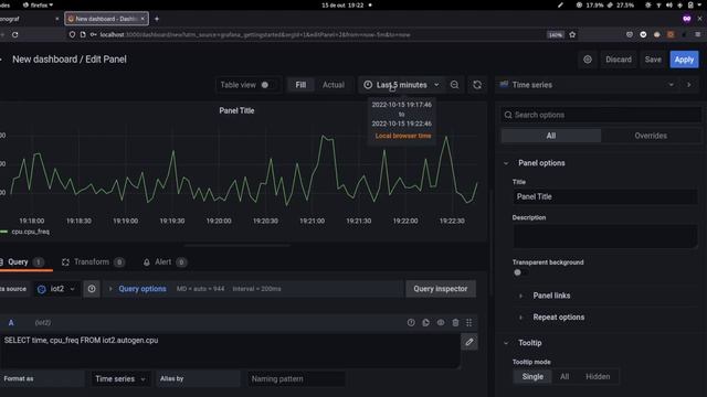 Configurando Grafana para gerar dashboards de dados provindos do InfluxDB смотреть онлайн
