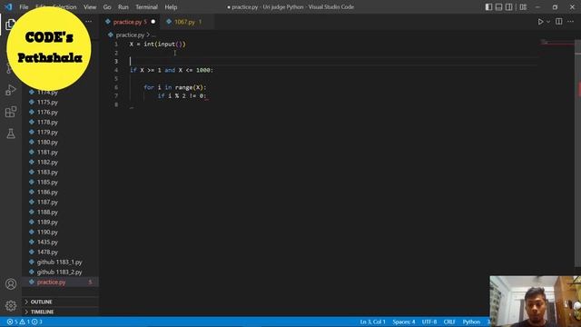 BEE 1067 - Odd Numbers Solution | Live Python3 Programming on Beecrowd Beginner Level Day 37 смотреть онлайн