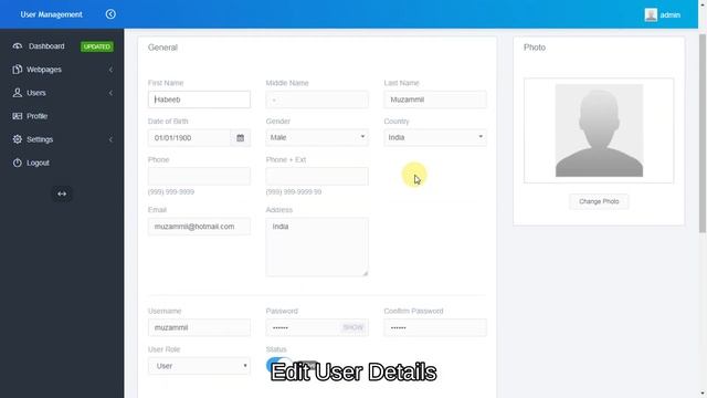 User Management System (ASP.Net, C#, SQL Server) смотреть онлайн