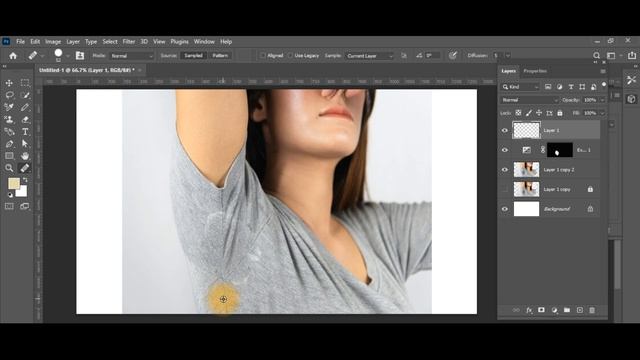 How to remove sweat Spot from clothes I Photoshop смотреть онлайн