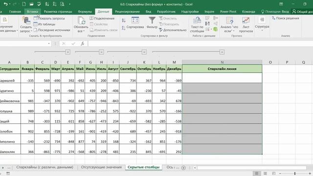 Спарклайны в Excel смотреть онлайн