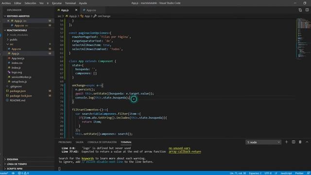 Cómo Agregar una BARRA DE BÚSQUEDA a un DATATABLE en React JS || Tutorial en Español (2020) смотреть онлайн