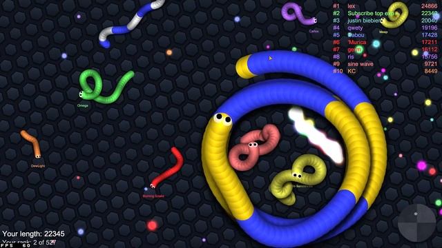Slither. Io - 47500 баллов | Игра про червяка | Slitherio Gameplay