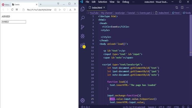 Events part two ( onload - onchange - onfocus - oninput - onkeyup ) | javascript tutorial смотреть онлайн