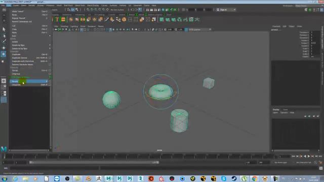 Работа с объектами в Maya 2017| Дублирование и иерархия|Уроки для начинающих Maya