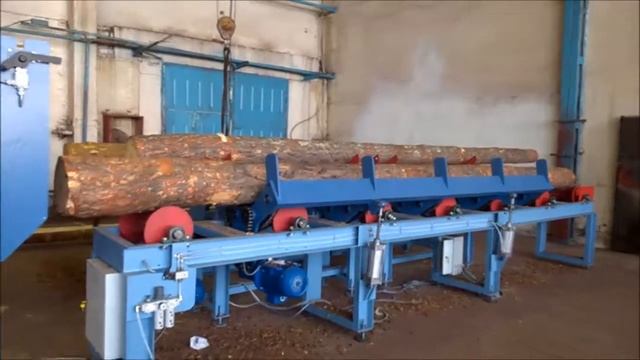 Бревнопильная линия. Испытание. Скорость подачи 30 м/мин. смотреть онлайн