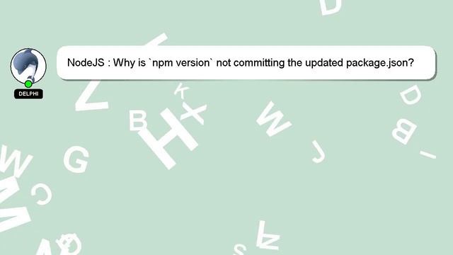 NodeJS : Why is `npm version` not committing the updated package.json? смотреть онлайн
