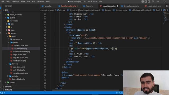 (17)(part-1) Display Dynamic Data in Table | Build content management system in PHP Laravel смотреть онлайн