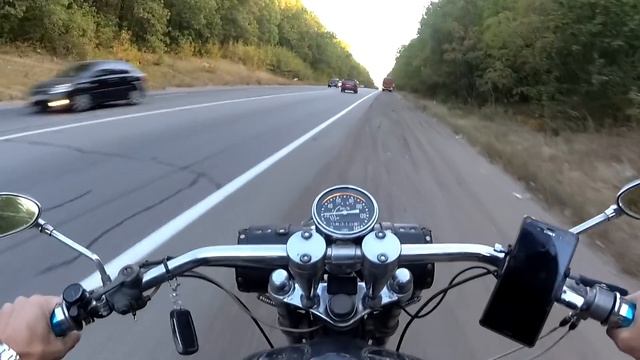 Чоппер на базе К750. Первый запуск двигателя после длительного простоя. Первые метры. Замена оптики смотреть онлайн