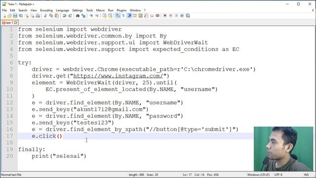 Login Instagram dengan Python Selenium - Python Web Scraping смотреть онлайн