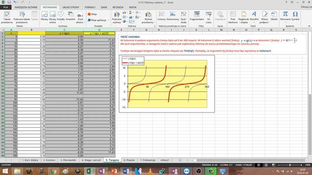 Poradnik Excel Tangens
