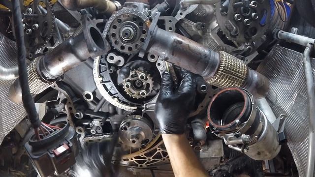 Audi VW Porsche A6 Q7 Touareg Cayenne 3.0tdi timing chain replacement | ENG sub смотреть онлайн