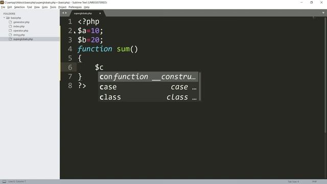 $GLOBALS Supper global variables in php tutorial смотреть онлайн