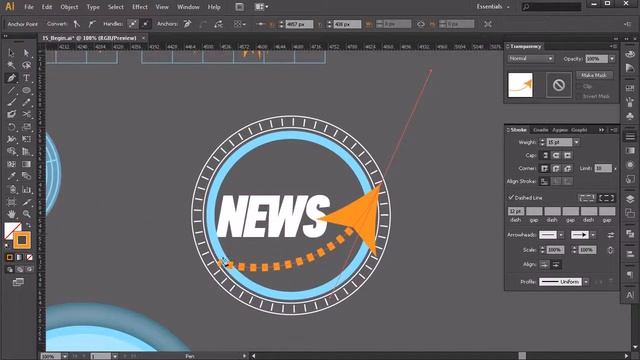 Разработка в Illustrator футуристического меню. Урок 1. смотреть онлайн