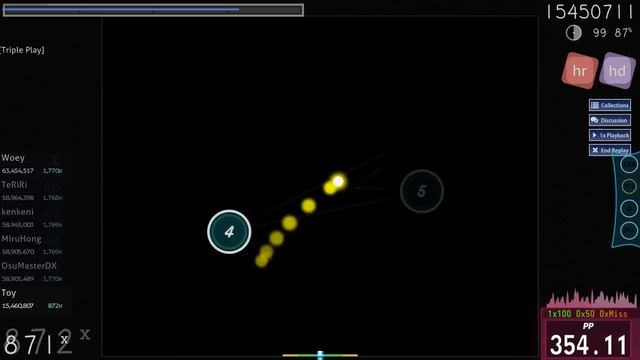 osu! | Toy | KASAI HARCORES - TRIPLE PLAY [Triple Play] +HD,HR 99.81% FC #1 смотреть онлайн