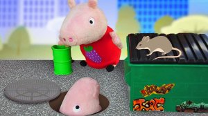 Пеппа и Джордж попали в канализацию. Видео про игрушки Свинка Пеппа (Peppa Pig) на русском языке